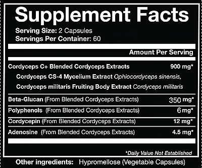 Oriveda's Cordyceps - 2 types of Cordyceps, combining the most researched versions with the best specifications in the market